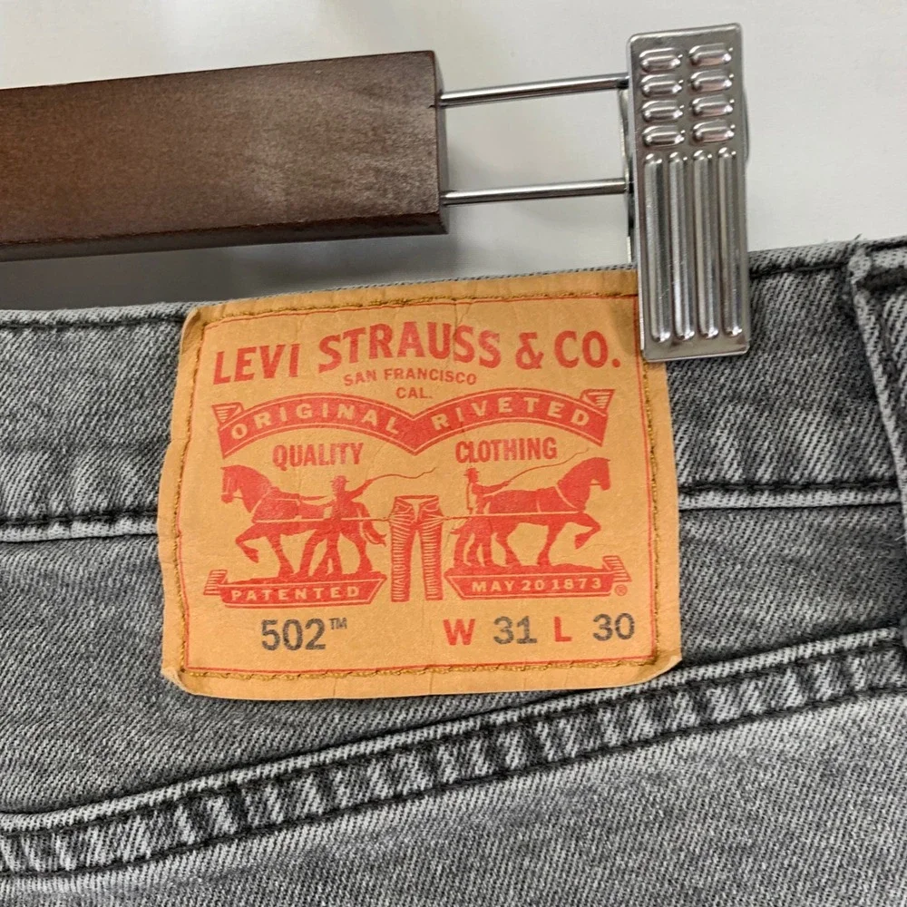 Levi's‎ 502 Taper Jeans Mens 31x30 (30x28)Grey Stretch Denim 502-0342